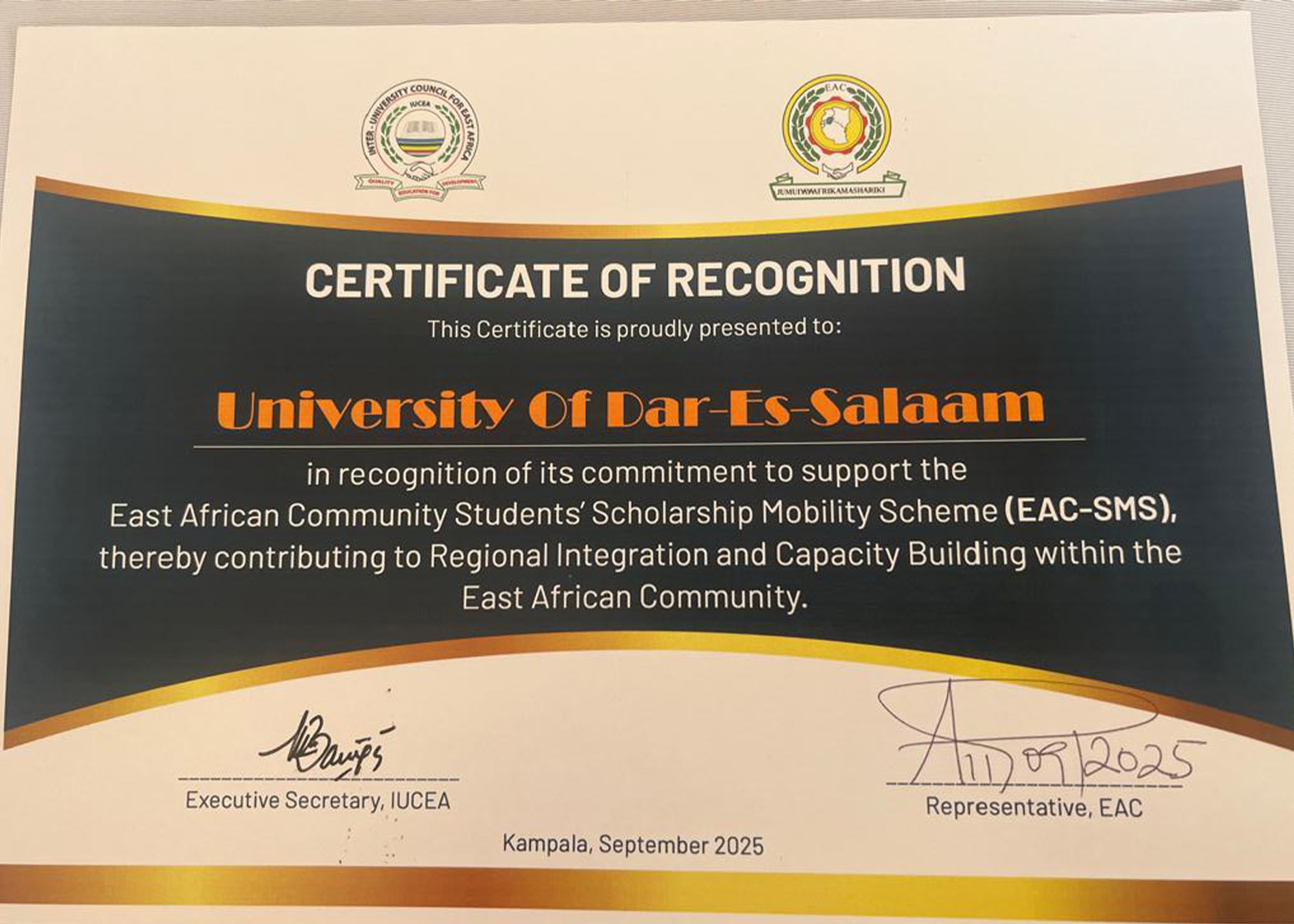 IUCEA recognises UDSM